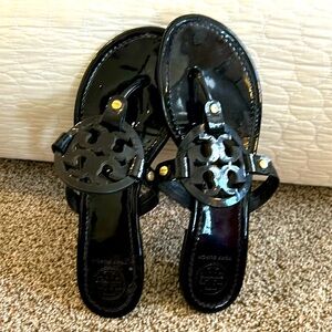 Tory Burch Black Patent Sandals
